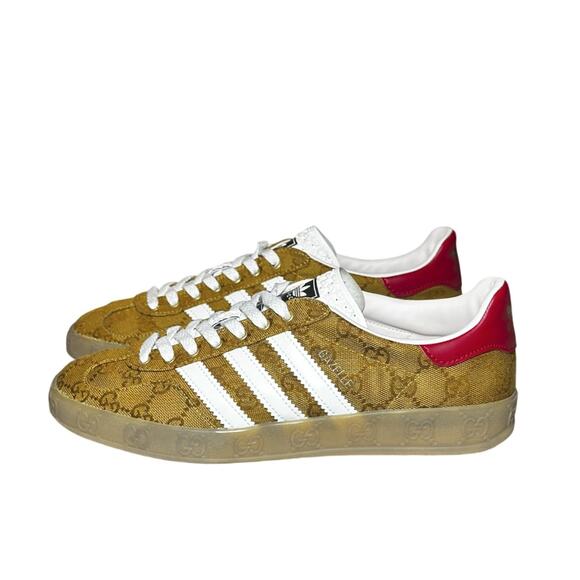 GUCCI X ADIDAS Gazelle Vintage GG Monogram Mens Sneakers Size 8 / 40(EU) - Picture 5 of 11